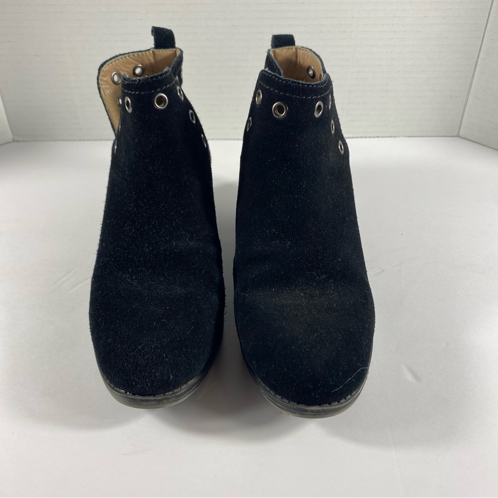 Skechers Lasso-Auger Suede Ankle Boots Black 49948 Women's 8 Air Cooled EUC